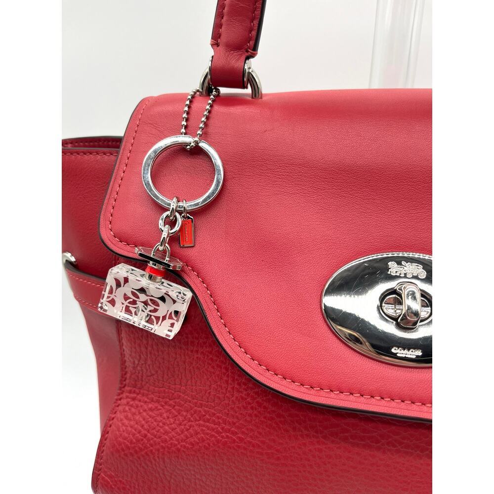 COACH RARE Bag Charm Key Chain, Perfume Bottle with Signature Pattern (Larger)